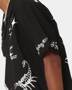 Loiter Tattoo Button Up Shirt Black -Champioe Style 02044715 YB001 mens 00100