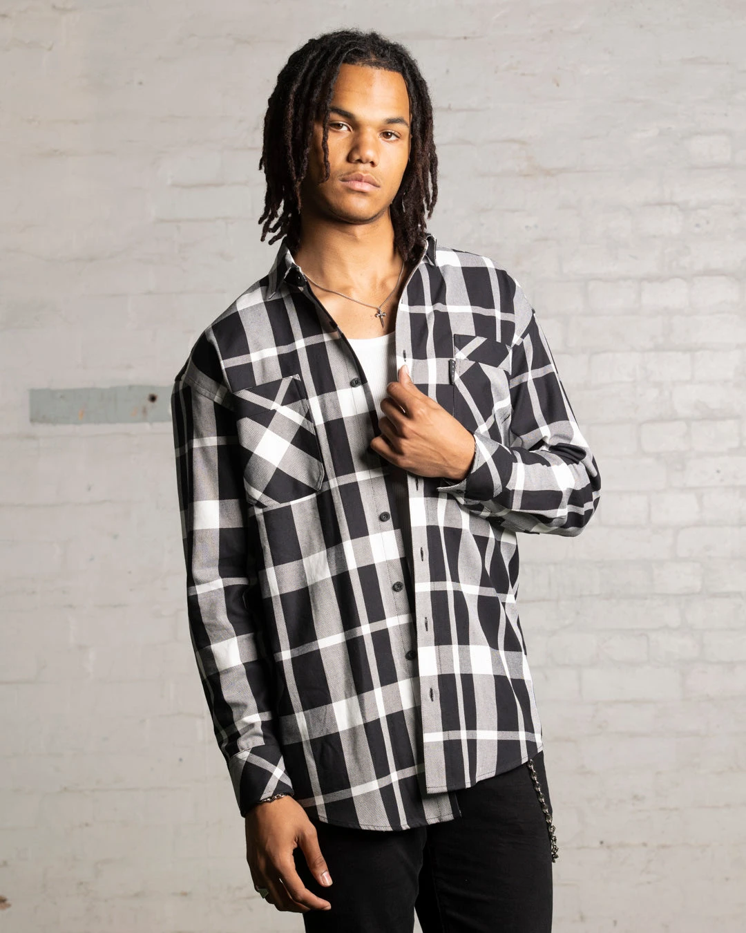 Saint Morta Mulberry Long Sleeve Flannel Shirt Black/White 3 Saint Morta Mulberry Long Sleeve Flannel Shirt Black/White