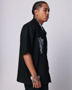 Loiter Witness Button Up T-Shirt Black -Champioe Style 02044918 YB001 mens 000060