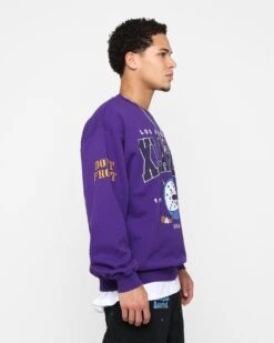 X-Large Hockey Crewneck Sweatshirt Purple -Champioe Style 02044975 YP200 mens 0050