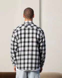 Carre Elevated Long Sleeve Button Up Shirt Black Plaid -Champioe Style 02045140 YB635 mens 0004