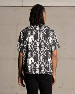 Saint Morta Mad God Short Sleeve Shirt Black/White -Champioe Style 02045154 YB012 mens 00040