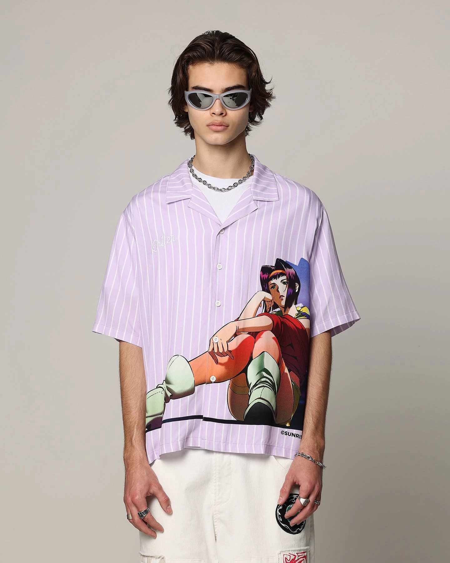 Loiter X Cowboy Bebop Button Up Shirt Lilac 3 Loiter X Cowboy Bebop Button Up Shirt Lilac