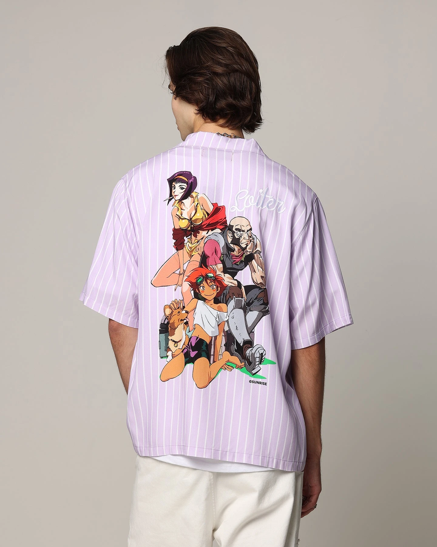 Loiter X Cowboy Bebop Button Up Shirt Lilac 4 Loiter X Cowboy Bebop Button Up Shirt Lilac - Image 2