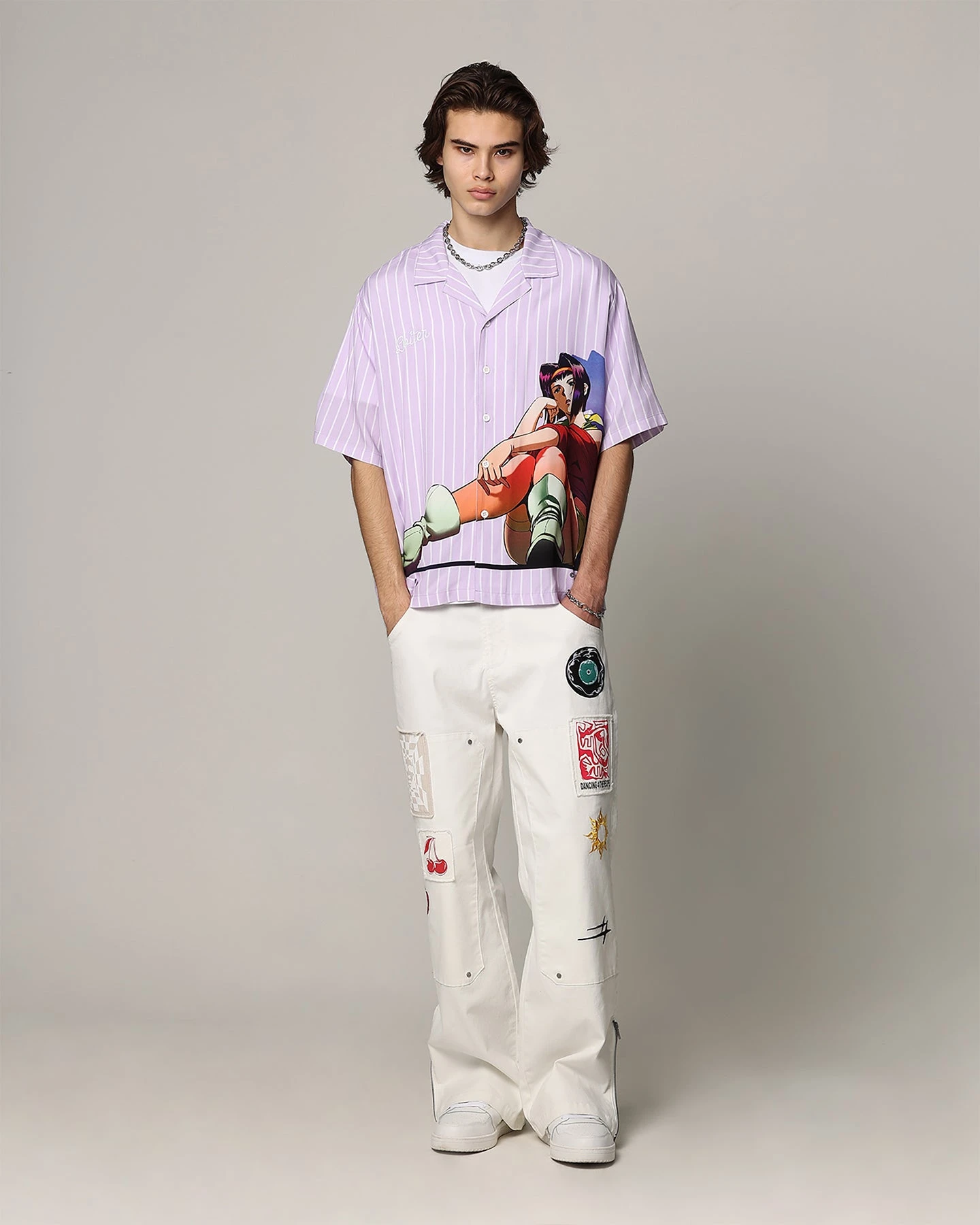 Loiter X Cowboy Bebop Button Up Shirt Lilac 5 Loiter X Cowboy Bebop Button Up Shirt Lilac - Image 3