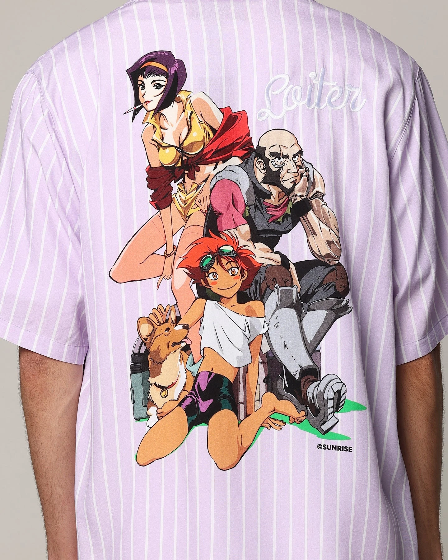 Loiter X Cowboy Bebop Button Up Shirt Lilac 7 Loiter X Cowboy Bebop Button Up Shirt Lilac - Image 5
