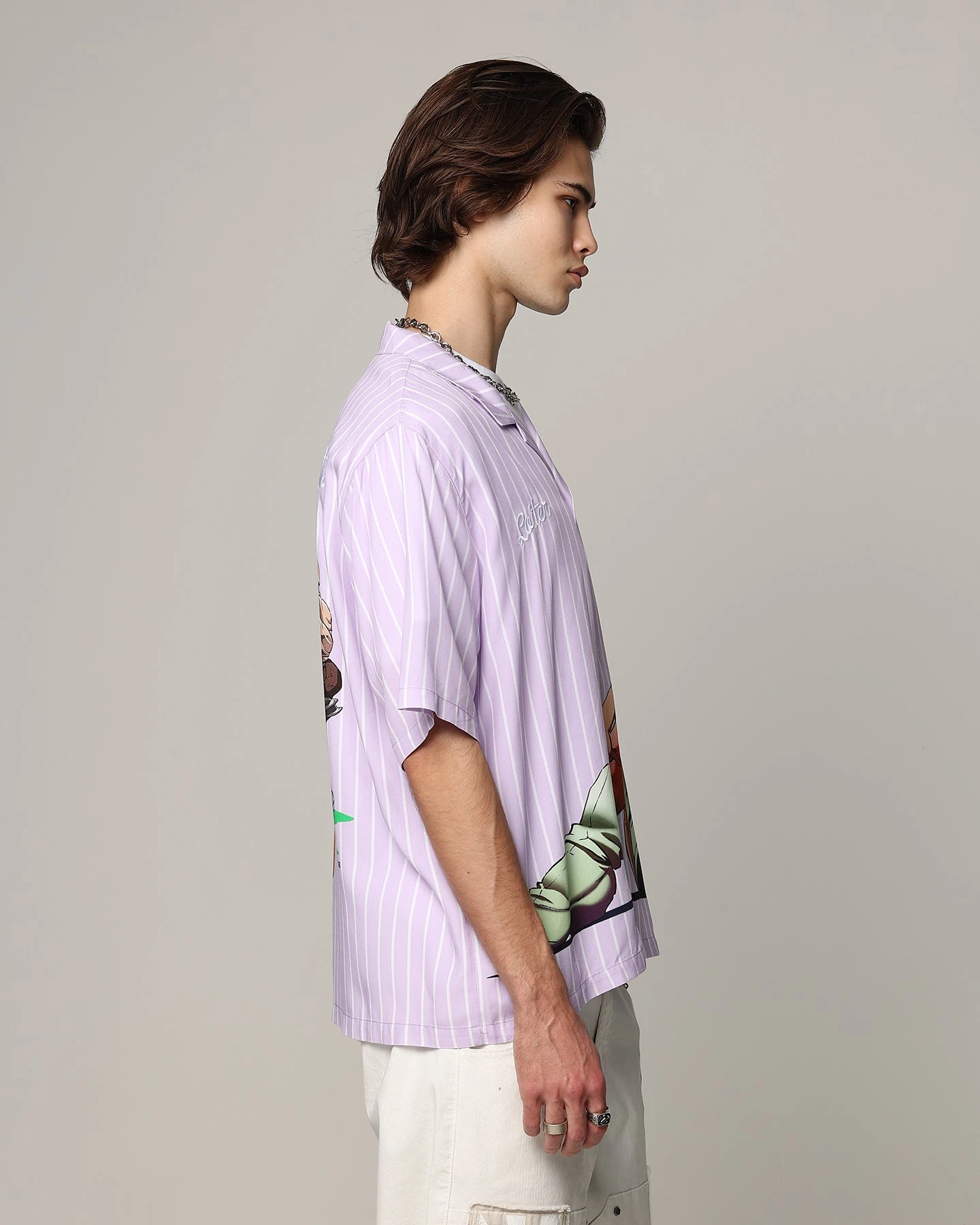 Loiter X Cowboy Bebop Button Up Shirt Lilac 8 Loiter X Cowboy Bebop Button Up Shirt Lilac - Image 6