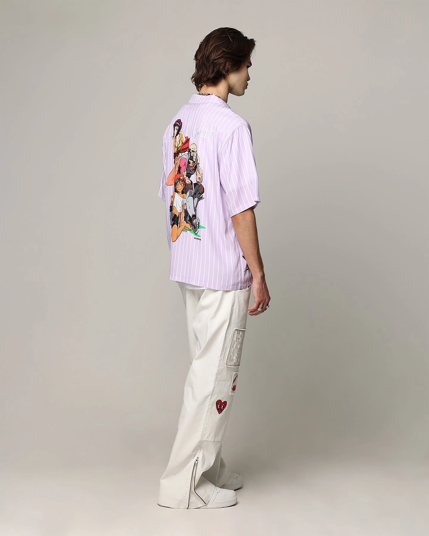 Loiter X Cowboy Bebop Button Up Shirt Lilac 10 Loiter X Cowboy Bebop Button Up Shirt Lilac - Image 8