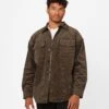 XXIII Emilio Corduroy Button Up Shirt Khaki -Champioe Style 02045293 YK001 mens 0010