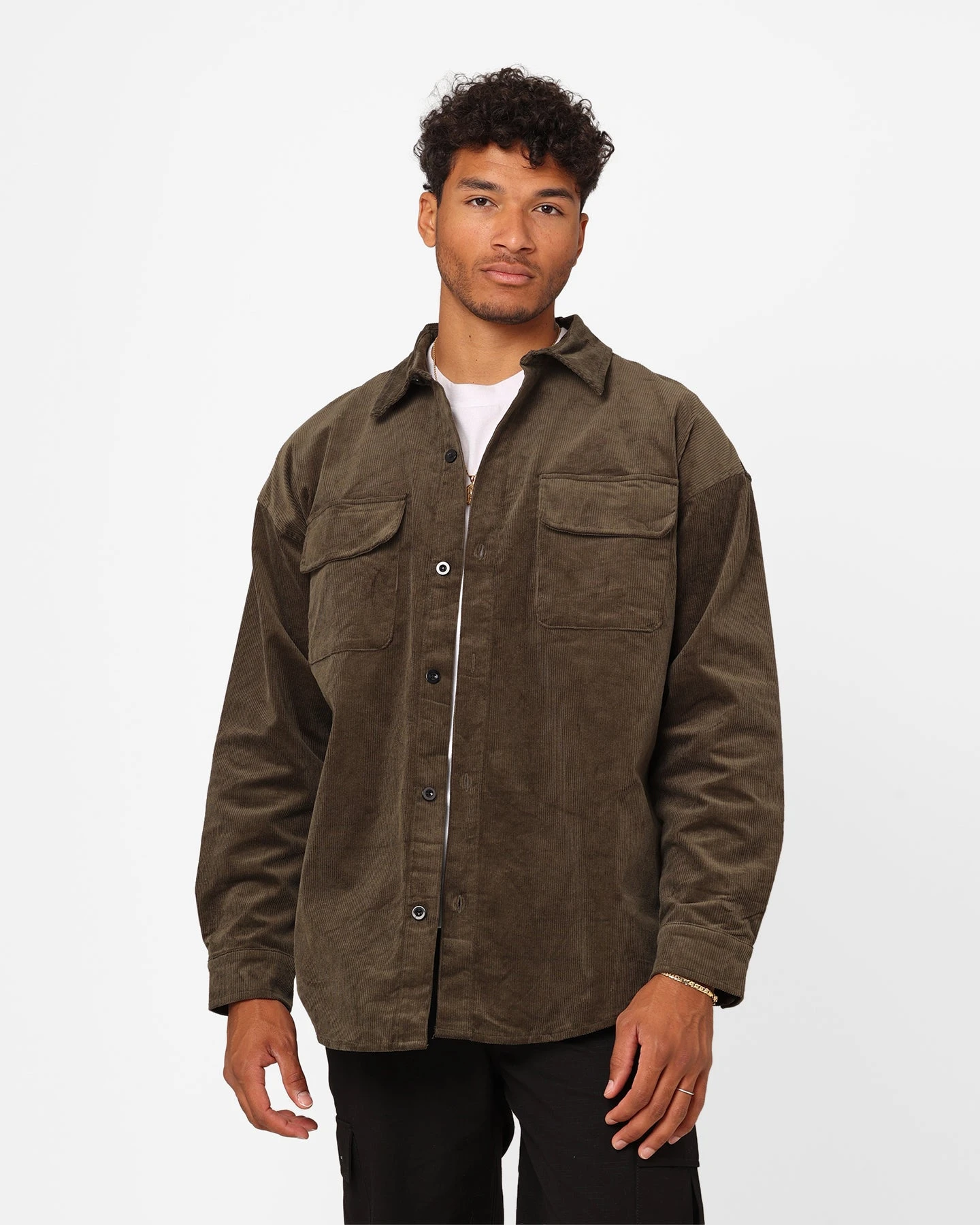 XXIII Emilio Corduroy Button Up Shirt Khaki 3 XXIII Emilio Corduroy Button Up Shirt Khaki