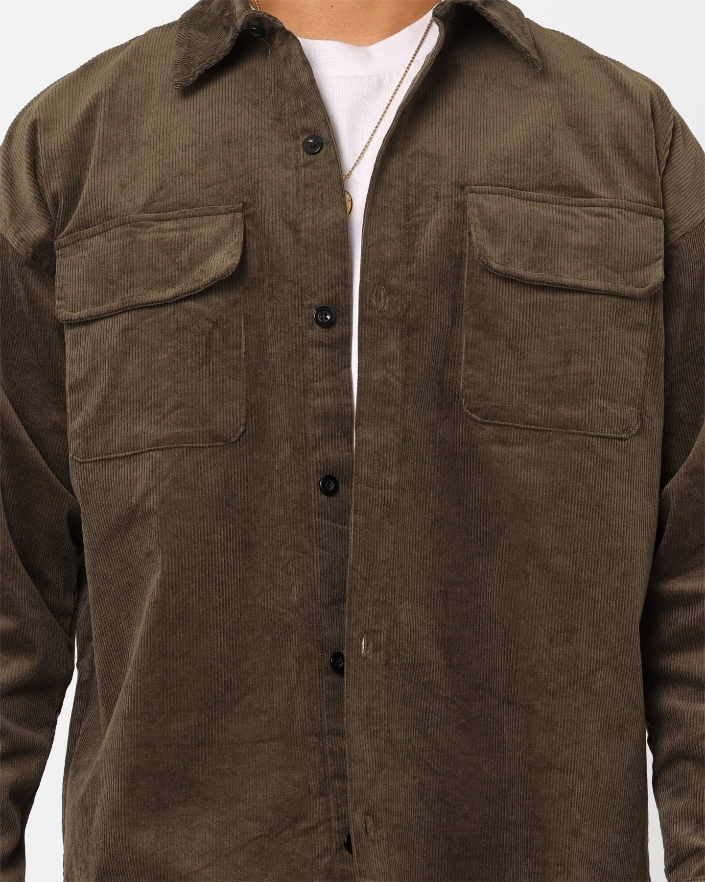 XXIII Emilio Corduroy Button Up Shirt Khaki 5 XXIII Emilio Corduroy Button Up Shirt Khaki - Image 3