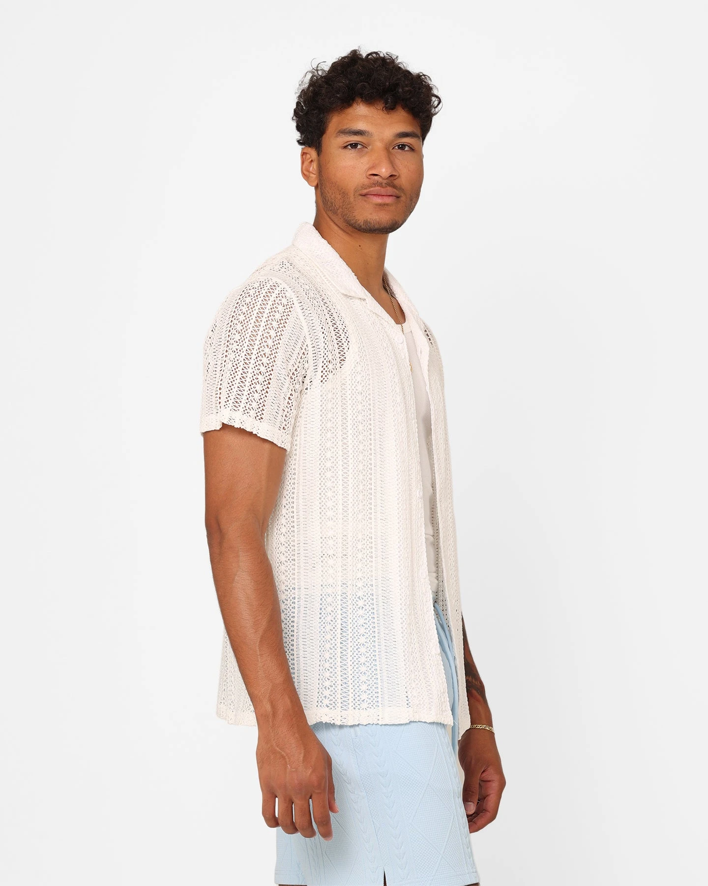 XXIII Franjo Knit Button Up Shirt Off White 7 XXIII Franjo Knit Button Up Shirt Off White - Image 5