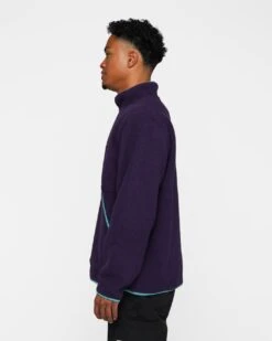 Raised By Wolves Sherpa Fleece Half-Zip Pullover Aubergine -Champioe Style 02045345 YA021 default 0060