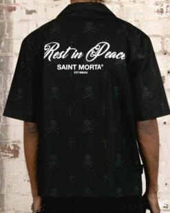Saint Morta Rest In Pieces Short Sleeve Shirt Black -Champioe Style 02045393 YB001 mens 0050