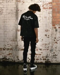 Saint Morta Rest In Pieces Short Sleeve Shirt Black -Champioe Style 02045393 YB001 mens 0080