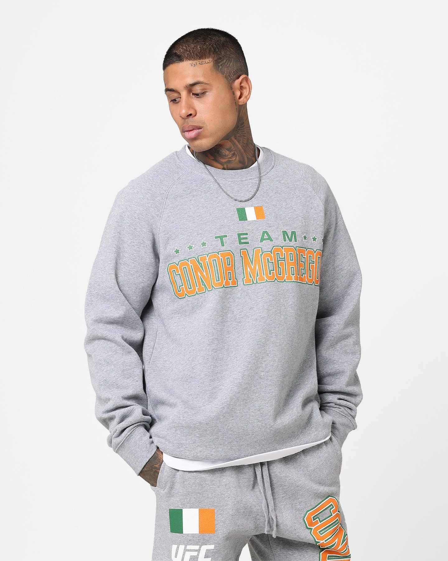 Goat Crew X UFC Conor McGregor Team McGregor Crewneck Grey 3 Goat Crew X UFC Conor McGregor Team McGregor Crewneck Grey