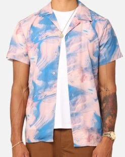 XXIII Distorted Button Up Shirt Pink/Blue -Champioe Style 02045471 YP005 mens 00030