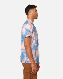 XXIII Distorted Button Up Shirt Pink/Blue -Champioe Style 02045471 YP005 mens 00050