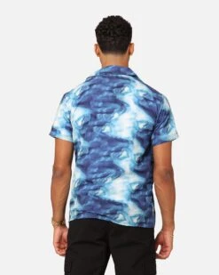 XXIII Distorted Button Up Shirt Blue -Champioe Style 02045471 YX001 mens 00040 21606cbc 7e2f 4b1b ab6f 325649d04493