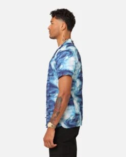 XXIII Distorted Button Up Shirt Blue -Champioe Style 02045471 YX001 mens 00060 c7e2a247 9b09 4034 b08b ca66de2bec3e