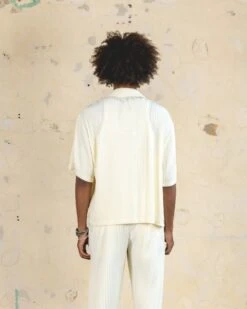 404 Harbour Plisse Button Up Shirt Ecru 10 404 Harbour Plisse Button Up Shirt Ecru -Champioe Style 02045506 YE017 mens 000040