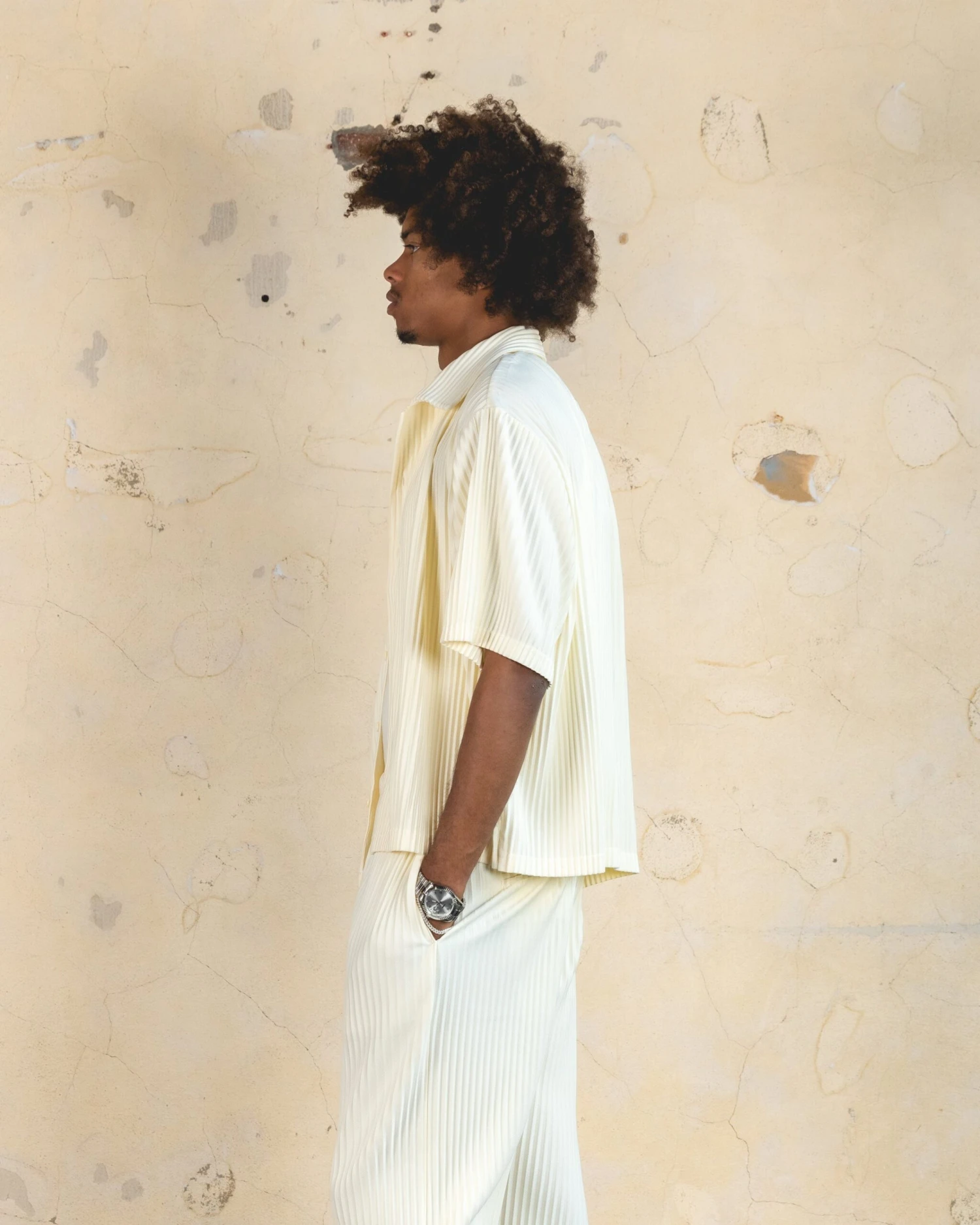 404 Harbour Plisse Button Up Shirt Ecru 7 404 Harbour Plisse Button Up Shirt Ecru - Image 5