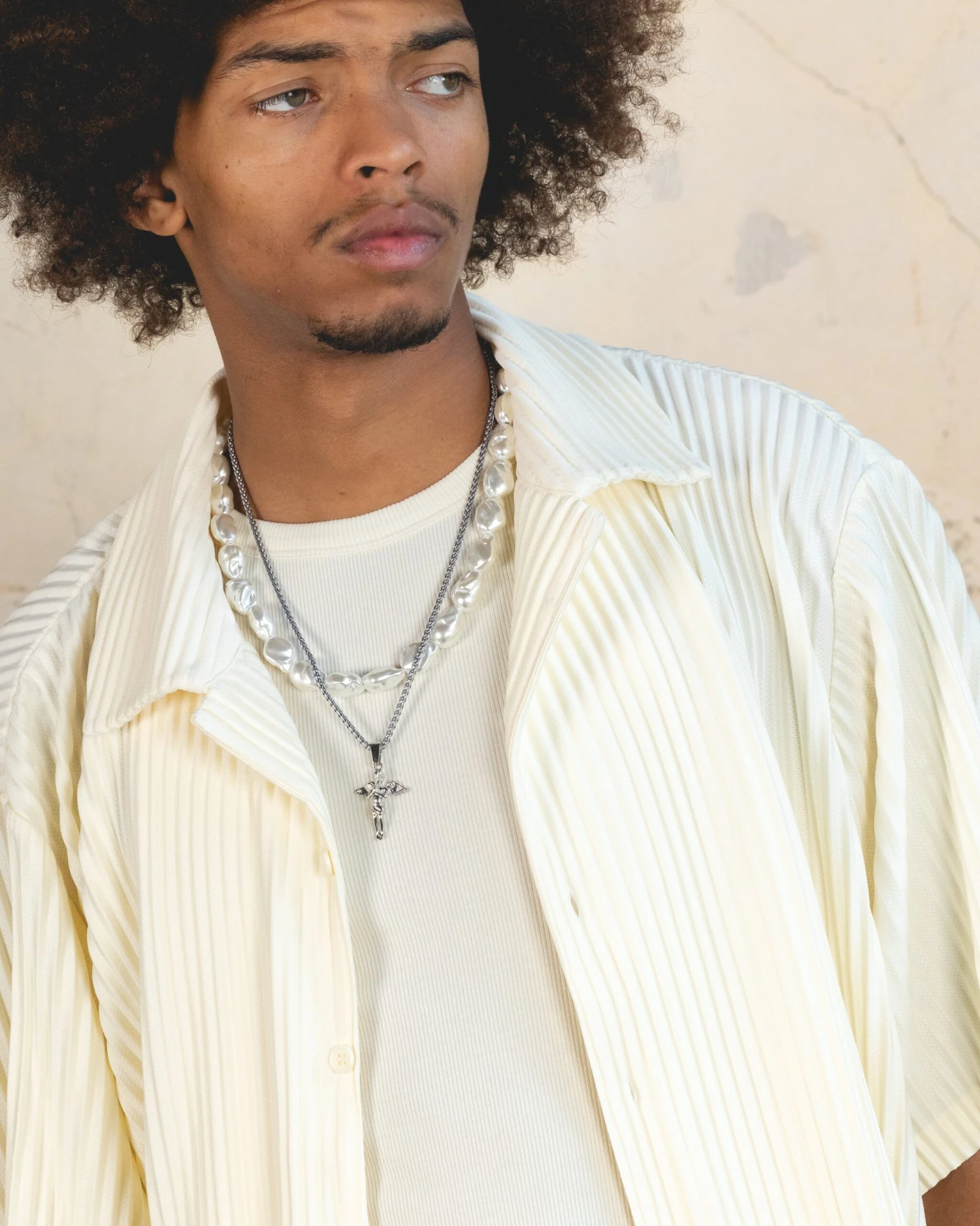 404 Harbour Plisse Button Up Shirt Ecru 8 404 Harbour Plisse Button Up Shirt Ecru - Image 6