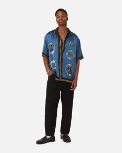 99 Cabana Country Club Silk Shirt Blue -Champioe Style 02045524 YX001 mens 0030