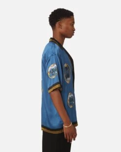 99 Cabana Country Club Silk Shirt Blue -Champioe Style 02045524 YX001 mens 0060