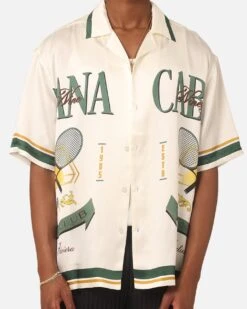 99 Cabana Tennis Club Silk Shirt Cream -Champioe Style 02045529 YC600 mens 0040