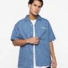 X-Large Drawing OG Open Collar T-Shirt Blue -Champioe Style 02045571 YX001 mens 0010