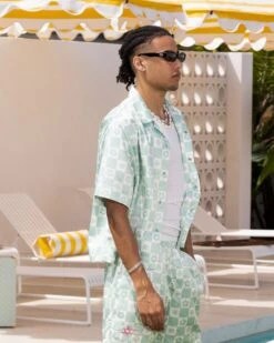 Loiter Midsummer Button Up Shirt Sage Green 12 Loiter Midsummer Button Up Shirt Sage Green -Champioe Style 02045606 YS331 mens 0050