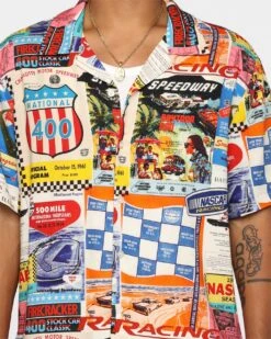 The New Establishment X Nascar CMS Program Resort Button Up Shirt Multi -Champioe Style 02045612 YM041 mens 0030