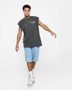 Saint Morta Momento Mori Muscle T-Shirt Black Wash 17 Saint Morta Momento Mori Muscle T-Shirt Black Wash -Champioe Style 02045627 YB295 default 0080