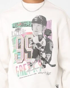 Mitchell & Ness Los Angeles Kings Wayne Gretzky Electric Crewneck Vintage White -Champioe Style 02045650 YV003 mens 0030