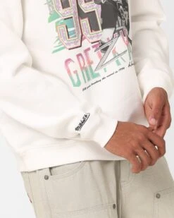 Mitchell & Ness Los Angeles Kings Wayne Gretzky Electric Crewneck Vintage White -Champioe Style 02045650 YV003 mens 0070