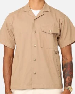 XXIII Benji Utility Button Up Shirt Khaki -Champioe Style 02045748 YK001 mens 00030