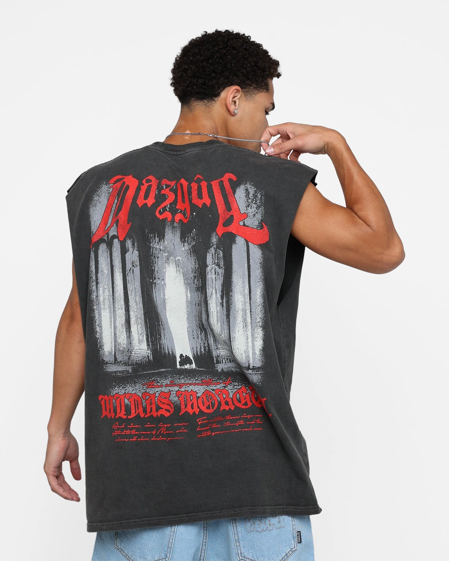 American Thrift X The Lord Of The Rings Nazgul Heavyweight Muscle T-Shirt Black Wash 4 American Thrift X The Lord Of The Rings Nazgul Heavyweight Muscle T-Shirt Black Wash - Image 2