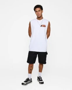 Rats Get Fat Own Luck Muscle T-Shirt White -Champioe Style 02045969 YW100 mens 0080