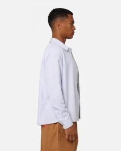Carre Experience Stripe Oversized Button Up Shirt White -Champioe Style 02046205 YW100 mens 0050