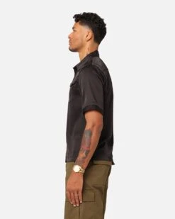 XXIII Jet Satin Button Up Shirt Black -Champioe Style 02046289 YB001 mens 00060