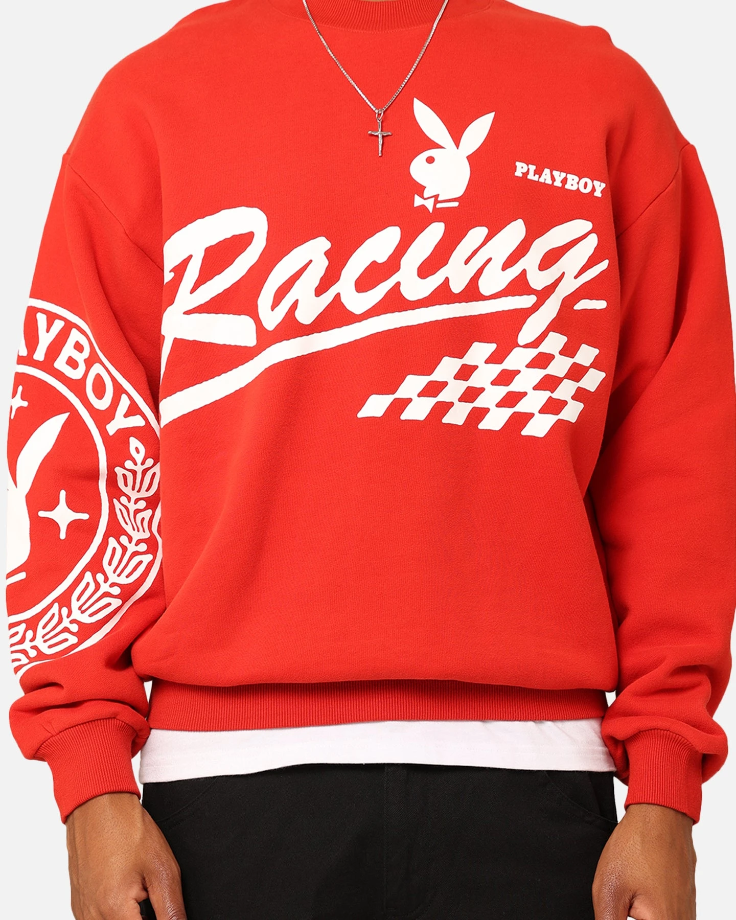 Playboy By Culture Kings Speedy Crewneck Red 6 Playboy By Culture Kings Speedy Crewneck Red - Image 4