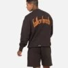 Fallen Breed Monogram Crewneck Dark Charcoal/Orange -Champioe Style 02046533 YD986 mens 0010