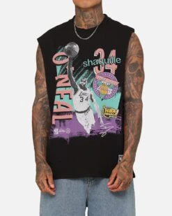 Mitchell & Ness Los Angeles Lakers Shaquille O'Neal Brush Off Muscle T-Shirt Black 10 Mitchell & Ness Los Angeles Lakers Shaquille O'Neal Brush Off Muscle T-Shirt Black -Champioe Style 02047038 YB001 mens 0030