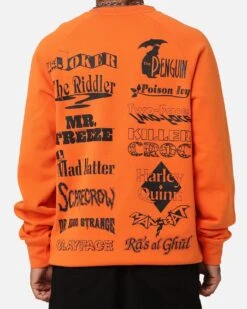 American Thrift X DC Batman Arkham Asylum Crewneck Neon Orange -Champioe Style 02047106 YN358 mens 0050