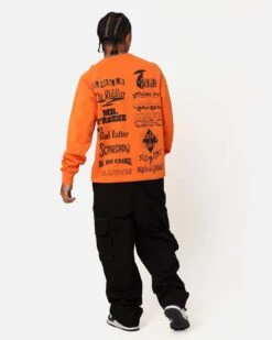 American Thrift X DC Batman Arkham Asylum Crewneck Neon Orange -Champioe Style 02047106 YN358 mens 0080