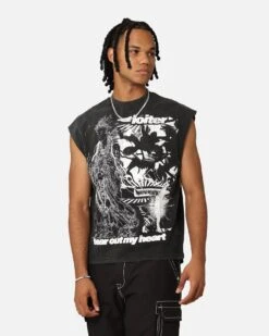 Loiter Soulless Oversized Muscle T-Shirt Vintage Black