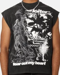 Loiter Soulless Oversized Muscle T-Shirt Vintage Black 13 Loiter Soulless Oversized Muscle T-Shirt Vintage Black -Champioe Style 02047435 YV009 mens 0040