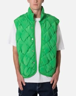 MNML Woven Puffer Vest Green