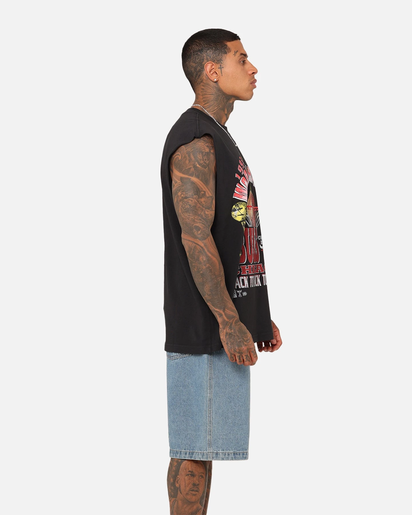 Mitchell & Ness Chicago Bulls Vintage Muscle T-Shirt Faded Black 7 Mitchell & Ness Chicago Bulls Vintage Muscle T-Shirt Faded Black - Image 5